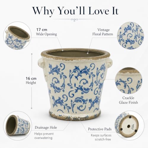 Dosayes Ceramic Pot for Plant,6.30 inch Vintage Flower Pot - Image 6