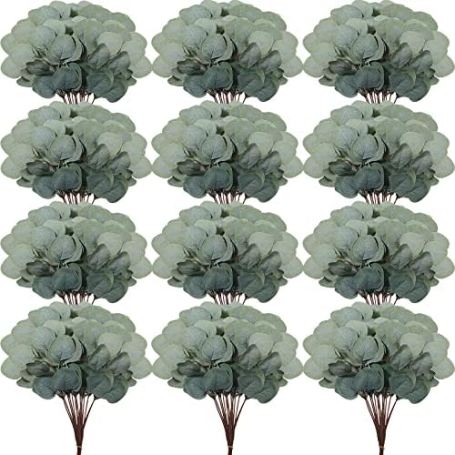 Taiyin 70 Pieces Artificial Eucalyptus Leaves Set Greenery Eucalyptus Stem by Taiyin