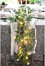 Enchanting Decor: Pair of Flexible Rustic Willow Garlands Adorned with 33 Feet Starry String Lights (USB Operated) by FiveSeasonStuff Floral - Image 3