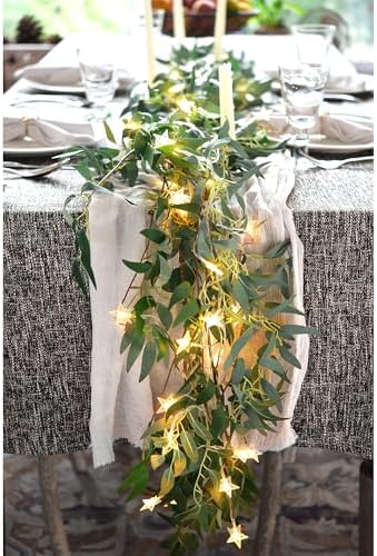 Enchanting Decor: Pair of Flexible Rustic Willow Garlands Adorned with 33 Feet Starry String Lights (USB Operated) by FiveSeasonStuff Floral - Image 3