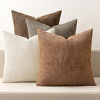 MIULEE Pack of 4 Fall Decorative Throw Pillow Covers 24x24 Inch Chenille Textured Throw Pillows Boho Farmhouse Cushion Covers Vintage Home Decor for Couch Sofa Bed Living Room，Beige Taupe Brown by MIULEE