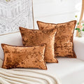 Premium Series, Crushed Velvet Throw Pillow Covers, Luxury Thick Cushion Cases for Home Decor, Burnt Orange, 12x20 Inch, Covers Only by HERAYLI