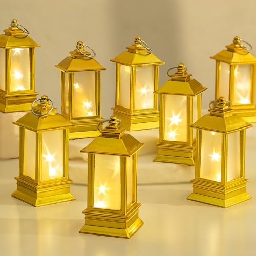 24 Pack Gold Mini Lanterns Decorative Indoor, for Wedding Decor by Staymoment