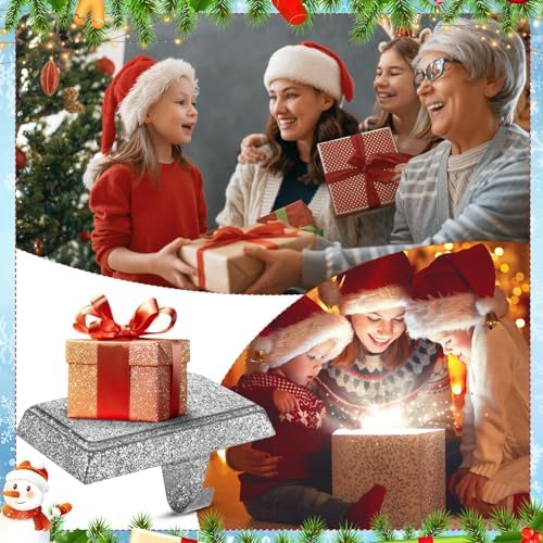Huwena Metal Christmas Stocking Holders Shiny, Stylish, Silver, 12 Pcs - Image 7