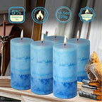 Pillar Candles Ocean Scented, Immeiscent Aromatherapy Candles, 60+ Hours Burn Long Lasting, Blue Mottled Layered Candles for Home Scented, SPA, Restaurant, Set of 3 - Image 5