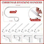 Foaincore Vintage Christmas Stocking 6 Pack 18 Inches with 6 Pieces Zinc Alloy Stocking Holders Fireplace Adjustable Holders for Family Holiday Mantel(Reindeer) - Image 3