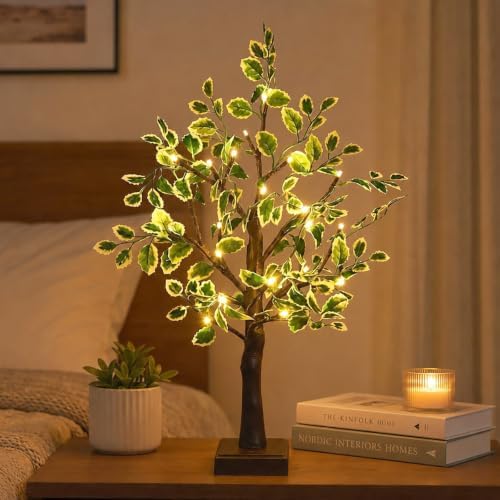 Lighted Trees for Indoor Decor, Twinkling Tabletop Lamp Spring (1, Brown) - Image 2