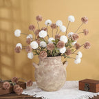 DuHouse 9pcs Artificial Flowers Faux Silk Pompon Mum, Mixed Color Silk Small Mini Chrysanthemum Ball with Stems for Home Table Kitchen Decor DIY Wedding Bouquets Centerpieces - Image 2