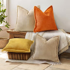 decorUhome Fall Corduroy Burnt Orange Throw Pillow Covers 26x26 Set of 2 - Image 4