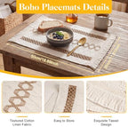 Britimes Table Runner Set, 26 Pack, for Kitchen Decor, Boho Spiral Lattice - Image 4