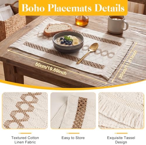 Britimes Table Runner Set, 26 Pack, for Kitchen Decor, Boho Spiral Lattice - Image 4