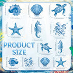 RattanView 12 Pcs Large Outdoor Ocean Hanging Decor Summer Coastal Decor Seashells Turtle Starfish Seahorse Octopus Ornaments Plastic Tags with String Outdoor Beach Ocean for Summer Bachelorette Party - Image 2