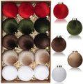 Christmas Tree Ornaments Velvet Balls, 15 Pack 3.15 Inch Shatterproof Neutral Hanging Ornaments for Christmas Xmas Decoration Indoor Holiday Decorations by Unknown