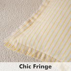 MIULEE Yellow Striped Euro Decorative Throw Pillow Covers, 24x24 - Image 2