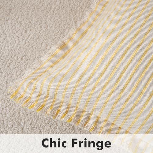 MIULEE Yellow Striped Euro Decorative Throw Pillow Covers, 24x24 - Image 2