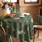 ISAENNE Designer Vintage Green Round Tablecloth,Diameter 67" - Image 3