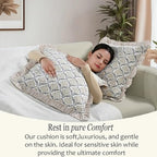 CPC Sandstone Regal Hand Block Print 100% Cotton Ruffle Throw Pillow Cover 18x18 inch with Hidden Zipper Decorative for Couch, Bed, Sofa, Farmhouse, Cottagecore Decor Gift Christmas Fall Thanksgiving - Image 6