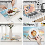 Sea Turtle Placemats Set of 6, 12x18 Inch Beach Coastal Table Place Mat Rustic Funny Turtle Washable Non-Slip Heat Resistant Fabric Placement Mats for Dining Kitchen Indoor Outdoor Decor - Image 6