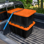 Sterilite 18 Pack 27 Gal Industrial Storage Tote with Snap Fit Lids, Orange - Image 6
