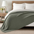 EVERGRACEHOME Chunky Chenille Knit Throw Blanket, 108x92, Dried Thyme Green - Image 6
