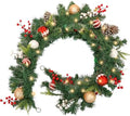 MUMTOP Christmas Garlands Decoration, 6 FT Battery Operated Christmas Garland with LED Light and Pine Cones Red Berries Candy Christmas Ball for Front Door Fireplace Mantel Table Window Home Decor by MUMTOP