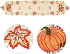 Simhomsen Large Embroidered Thanksgiving Harvest Pumpkins Table Runners for Autumn Or Fall Decorations (14 × 120 Inches) - Image 4