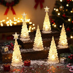 Glooglitter 6 Pcs Acrylic LED Christmas Tree, 5'', 6'' by Glooglitter