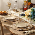 13.8'' Round Woven Placemats Set of 40, Boho Wicker Chargers, Terrekraft - Image 4