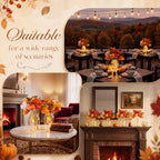6 Set Fall Mason Jar Centerpiece Table Decor for Dining Room Thanksgiving Flowers Farmhouse Coffee Table Decor with Pumpkin Bouquets and String Light for Kitchen Living Room Wedding Home - Image 6