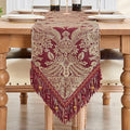 Loom and Mill Luxury Damask Table Runner 72 Inches Long, Wine Red by LoomandMill