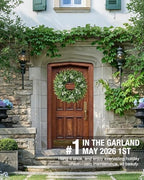 2Pack 20'' Boxwood Wreath for Front Door Artificial Eucalyptus Wreath - Image 6