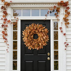 26" Fake Fall Eucalyptus Wreath with Berry for Front Door Decor(Orange) - Image 4