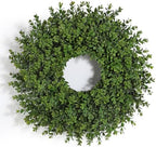 26" Artificial Boxwood Wreath for Front Door,Faux Plant Wreath Spring Decor by UAPINO