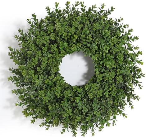 26" Artificial Boxwood Wreath for Front Door,Faux Plant Wreath Spring Decor by UAPINO