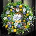 Spring Summer Wreaths for Front Door 24 Inch,Summer Wreath with Artificial Lemon,Daisy,Hydrangea & Lotus Pods,Door Wreath for Indoor Outdoor Farmhouse Home Decor by wreathqueen