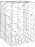 vidaXL Gabion Basket with Cover 39.4"x39.4"x59.1" Galvanized Iron - Image 7