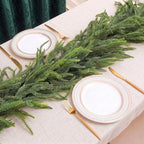 2 Pcs 6ft Christmas Artificial Norfolk Pine Garland, Real Touch Winter Greenery Garland for Fireplace, Mantle, Table, Stairs, Indoor Outdoor Christmas Decorations (2Pcs, 6ft) - Image 4