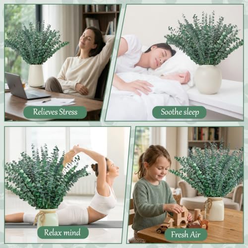 50 Pcs Preserved Eucalyptus Stems, 17in Real Dried Eucalyptus for Shower - Image 3