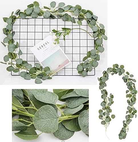 6Pack Artificial Eucalyptus Garland, 6 ft Faux Silk Eucalyptus Leaves Vines Handmade Garland Greenery Wedding Backdrop Arch Wall Decor - Image 4