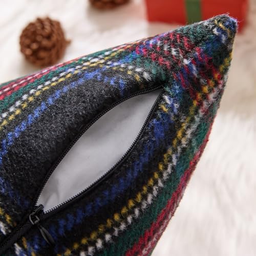 MIULEE Christmas Plaid Decorative Pillow Covers Set of 2 18x18inch Black - Image 5