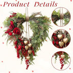 Suncalla Vintage Spring Wreath 14'' Heart Wreath with 3D Heart Ornaments for Front Door 24'' Long Window Porch Home Wedding Festival Celebration Wall Decorations - Image 6