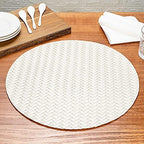 Restaurantware Round White Woven Pearl Placemat, 15 in, 6 Pack - Image 6