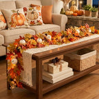 6FT Fall Garland with LED Lights, Mantel Fireplace Garland - Image 3
