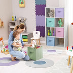 Sorbus Cube Storage Bin, Fabric, 6 Pack (11 Inch, Pastel Multi-Color 2) - Image 5
