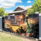 7 * 16FT Eagle flag God Bless The USA Garage Door Cover Decorations Independence Day Garage Door Banner for Outdoor Indoor Patriot Party Photography Backdrop - Image 5
