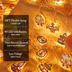 Blosssound 20 ft Diwali String Lights 40 Led Diya Happy Diwali Decoration Indian Festival of Lights Supplies for Deepavali Wedding Party Indoor Outdoor Window Decoration - Image 3