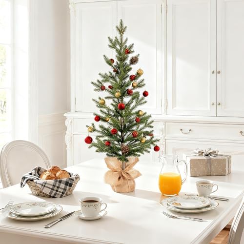 Treepool 3FT Tabletop Artificial Christmas Tree, 209 PE Tips, Unlit, Office - Image 4