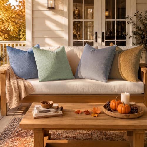a moment Waterproof Throw Pillow Covers Set of 4,22x22 Inch Outdoor Stain Resistant Pet Friendly Pillowcases Cushion Covers for Patio Sofa and Living Room,Desert Grove - Image 7