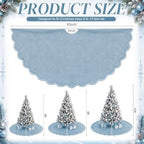 RoundFunny Dusty Blue Christmas Tree Skirt Velvet Tree Skirts, 60 Inch - Image 3