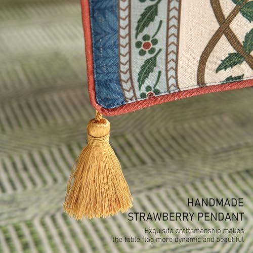 ISAENNE Designer Vintage Linen Table Runner,87"x12"-Naples C - Image 7